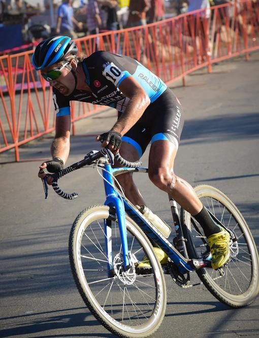 Jamey Driscoll (Raleigh Clement) trying to nail down second place with one lap to go