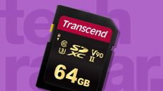 best SD card against a purple TechRadar background