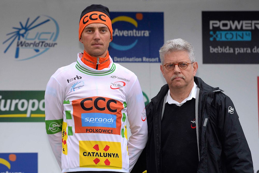 Maciej Paterski (CCC) in the leader's white jersey for another day.