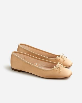 Quinn Lace-Up Ballet Flats in Satin