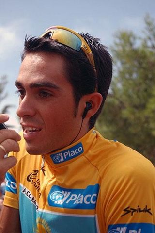 Alberto Contador (Astana) on his way to a win at the 2008 Vuelta
