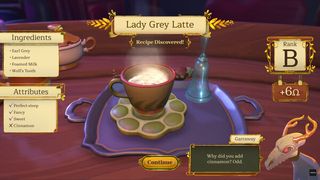 a cup of lady grey latte on a tray