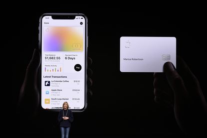 A presentation announcing Apple's new credit card.