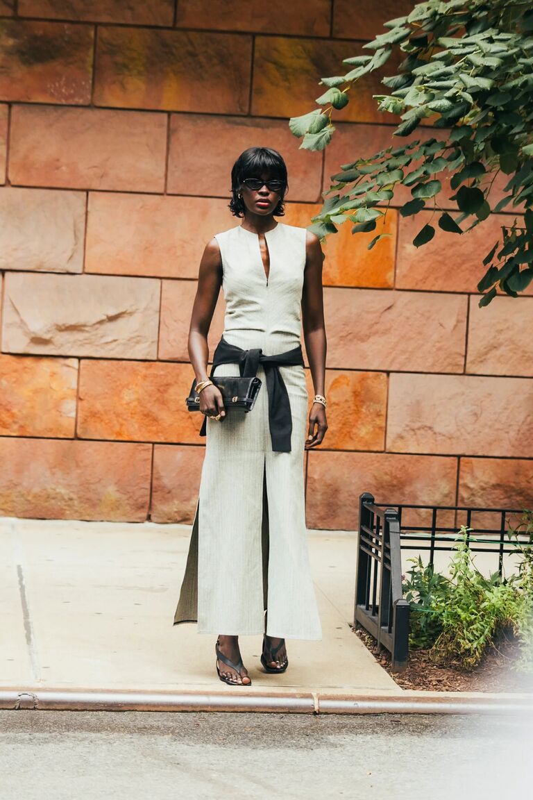 Woman attending New York Fashion Week.
