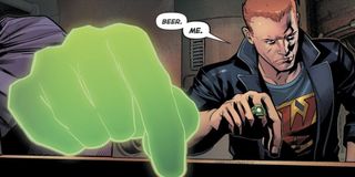 Guy Gardner drinking at a bar