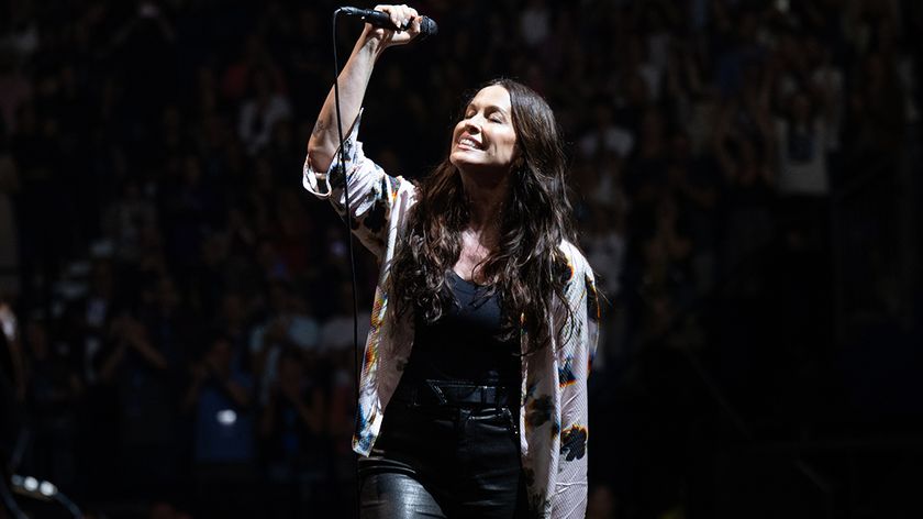 LONDON, ENGLAND - JULY 27: (EDITORIAL USE ONLY) Alanis Morrisette performs live on stage at The O2 Arena on July 27, 2025 in London, England. (Photo by Samir Hussein/WireImage for ABA)