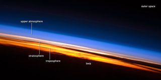 Layers of Earth's atmosphere as seen by astronauts in orbit