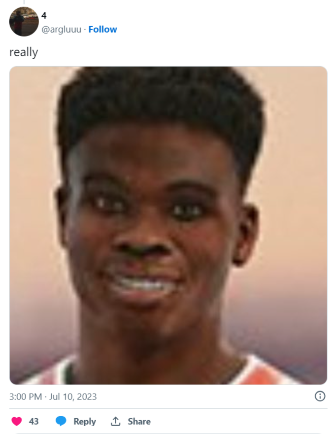 Players mocking the faces of EA Sports FC players.