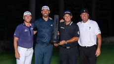 Talor Gooch, Dustin Johnson, Patrick Reed and Pat Perez after winning the LIV Golf Invitational Boston
