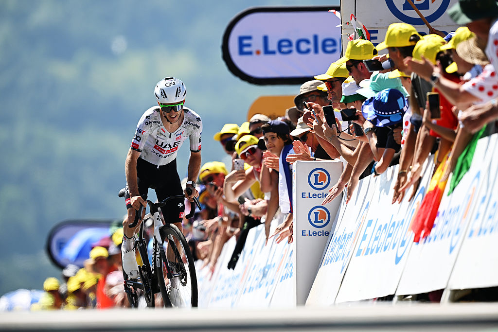 PEYRAGUDES, FRANCE - JULY 18: Adam Yates of Great Britain and Team Visma | Lease a Bike crosses the finish line during the 112th Tour de France 2025, Stage 13 a 10.9km individual time trial stage from Loudenvielle to Peyragudes 1561m / #UCIWT / on July 18, 2025 in Peyragudes, France. (Photo by Tim de Waele/Getty Images)