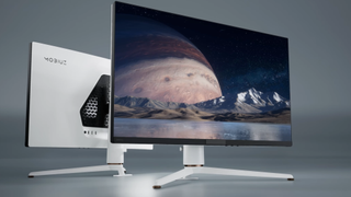 Promo render of BenQ's upcoming Mobiuz EX321UX Mini LED monitor.