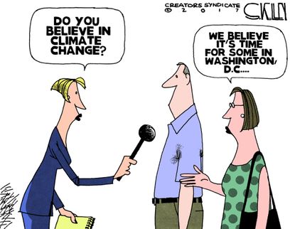 Political cartoon U.S. Climate change Drain the swamp