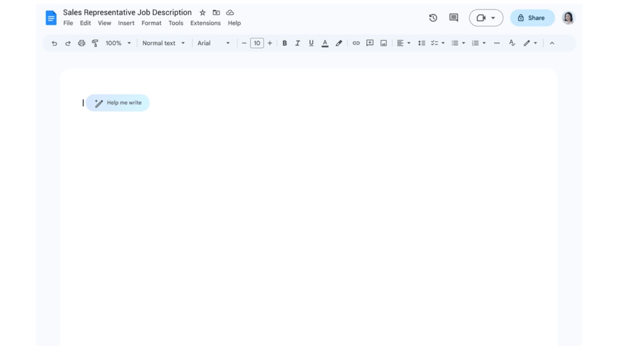 Google Docs com Duet AI