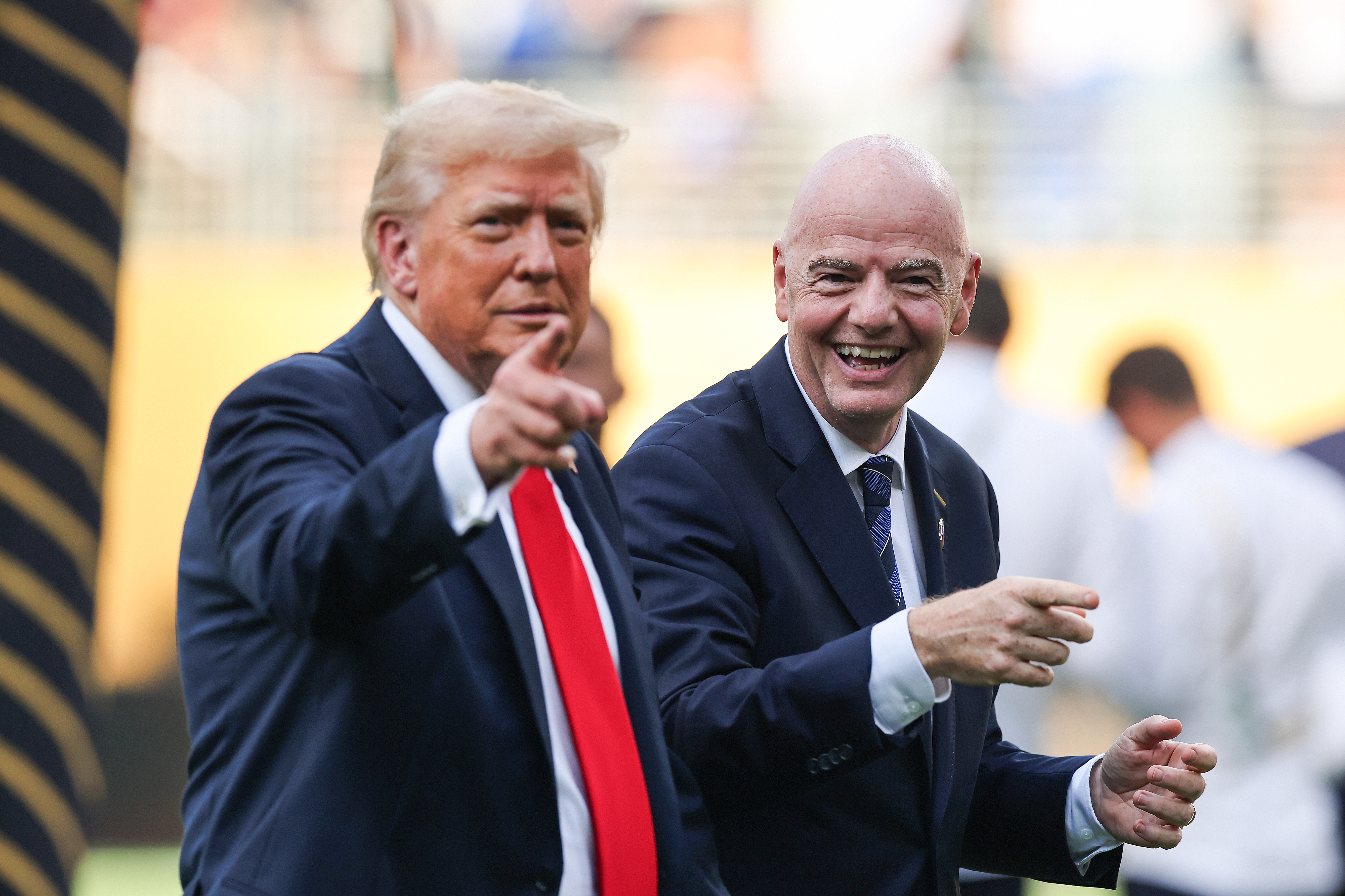Donald Trump (L) and Gianni Infantino (R) at the FIFA Club World Cup Final