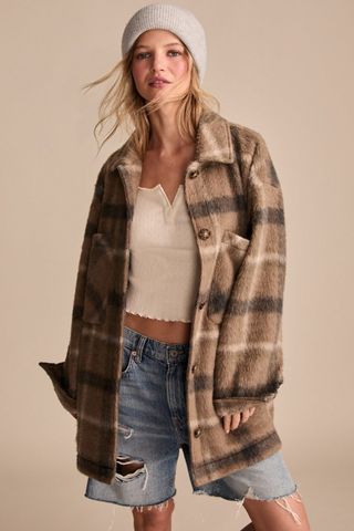 oversized plaid shirt jacket