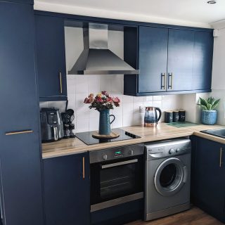 kitchen with cabinets