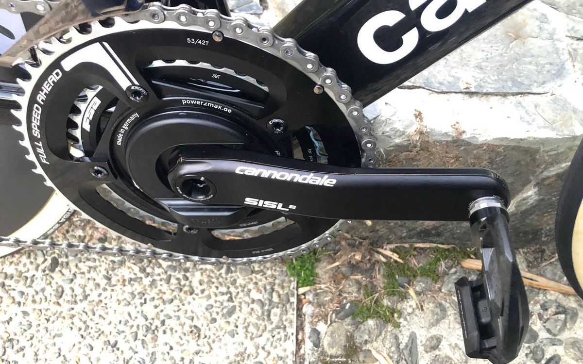 Shimano Dura-Ace R9150 drivetrain components provide shifting, while the team run Cannondale SiSL cranks with Power2Max power meters and FSA chainrings