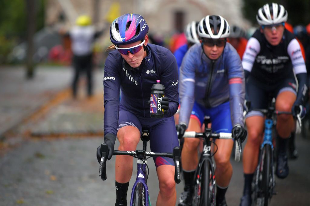 Hannah Barnes (Canyon SRAM) in action at Liege-Bastogne-Liege