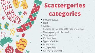 Scattergories categories for Christmas party games 2021