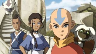 Avatar: The Last Airbender — Appa, Sokka, Katara, Aang, and Momo.