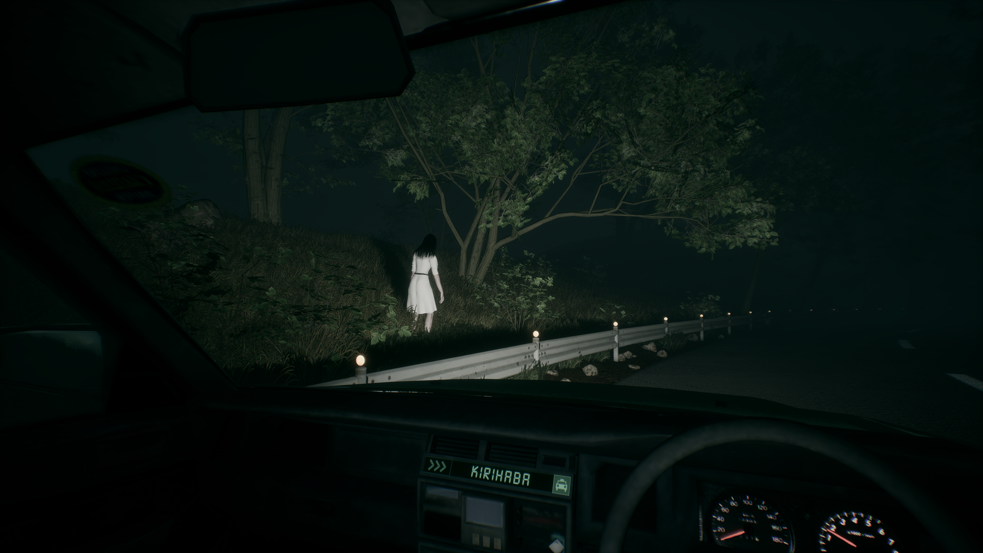 Silent Road video game screens showing haunted forests