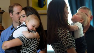 Kate Middleton holding a baby Prince George