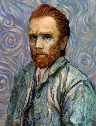Self-Portraits through Art History (Van Gogh / Blue), 2016, by Yasumasa Morimura