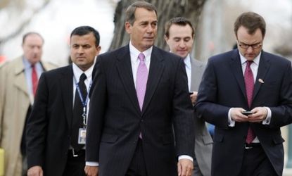 Nancy Pelosi has criticised John Boehner for helping lobbyists advance their political agendas. 