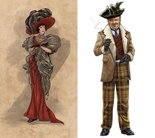 Our Brilliant Ruin; characters designed in the Edwardian style