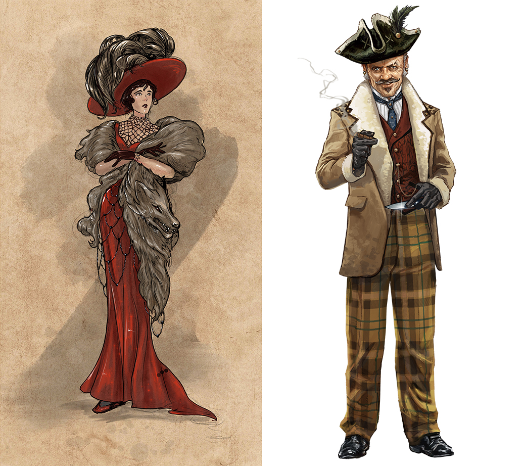 Our Brilliant Ruin; characters designed in the Edwardian style