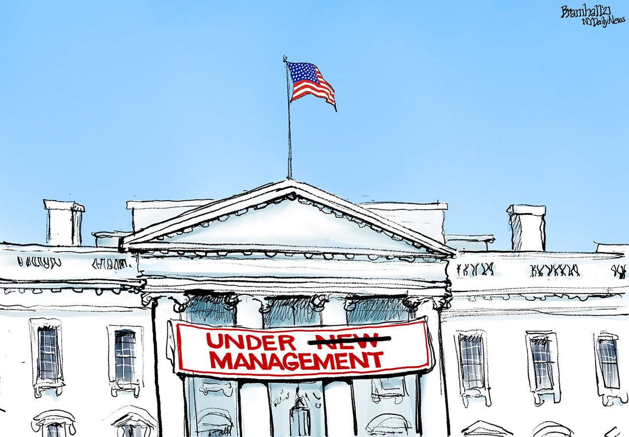 Political cartoon U.S. Biden white house