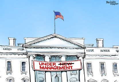 Political cartoon U.S. Biden white house