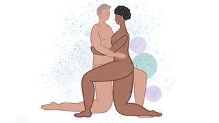 Kneeling lunge, one of the best sex positions