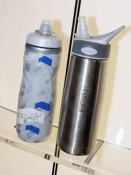 Camelbak's new Podium Ice bottle (left) uses a high-tech aerogel liner that reportedly offers twice the insulative value as the still-extant Podium Chill. Casual users, on the other hand, can grab the stainless steel Unbottle with a vacuum-sealed double-wall shell because the best insulator in the world is - nothing at all.