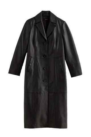 100% Leather Long Trench Coat