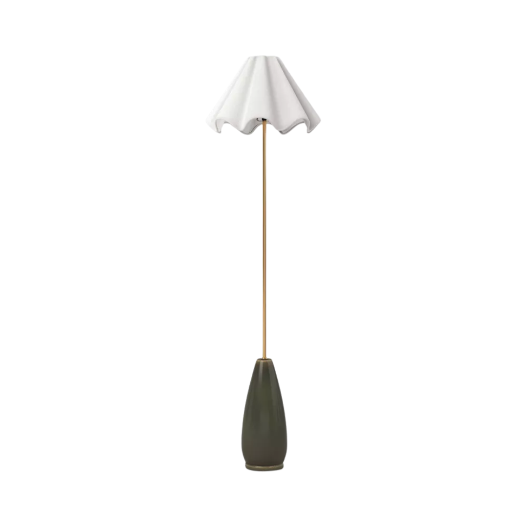 Threshold, Wavy Shade Collection with Ceramic Base Floor Lamp