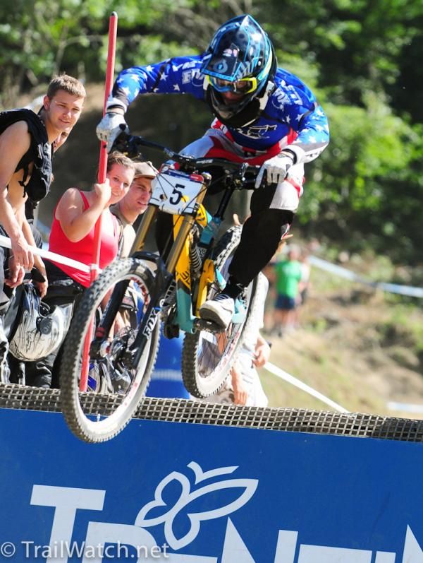 American Champion Aaron Gwin (Yeti Fox Shox) soaring off a jump