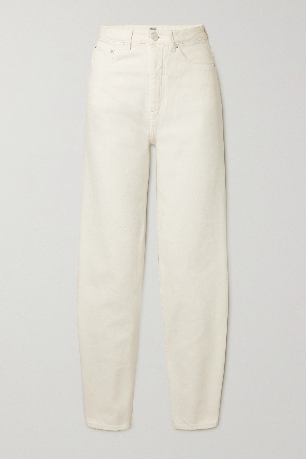 Barrel high-rise straight-leg organic jeans