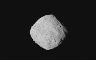 Zoomed-in version of the ”super-resolution" image of the near-Earth asteroid Bennu captured by NASA's OSIRIS-REx spacecraft on Oct. 29, 2018, from a distance of about 205 miles (330 kilometers). 