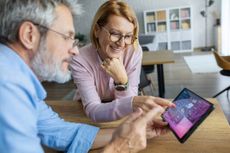 Pensions dashboard concept with couple in retirement