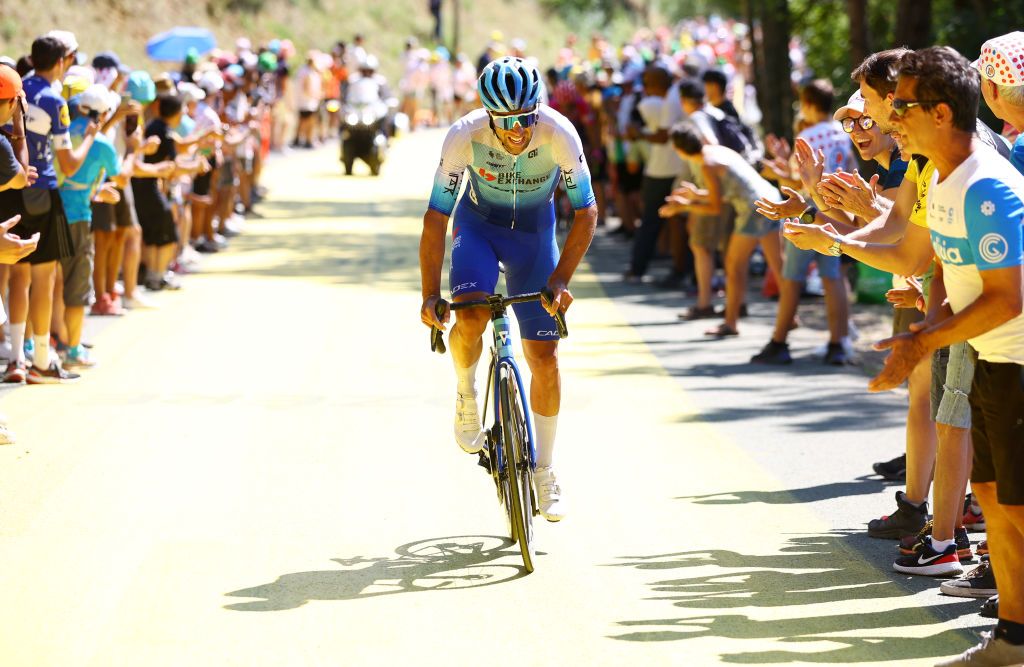 MENDE FRANCE JULY 16 Michael Matthews of Australia and Team BikeExchange Jayco attacks in the breakaway during the 109th Tour de France 2022 Stage 14 a 1925km stage from SaintEtienne to Mende 1009m TDF2022 WorldTour on July 16 2022 in Mende France Photo by Michael SteeleGetty Images