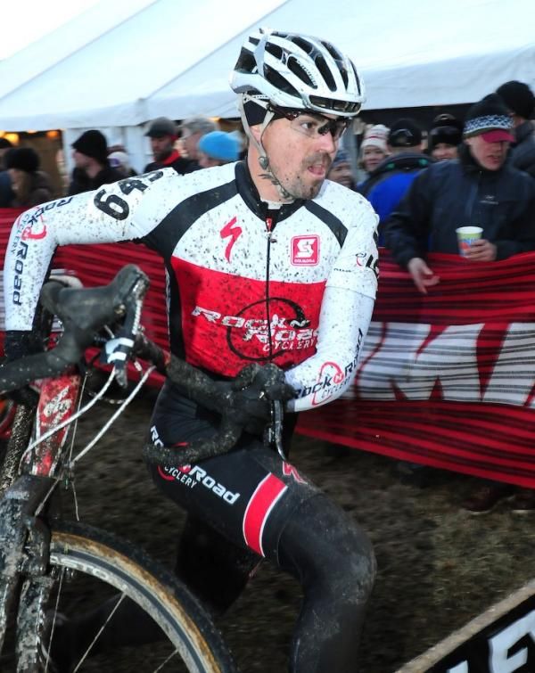 Rockin Road Cyclery rider sprinting the barriers