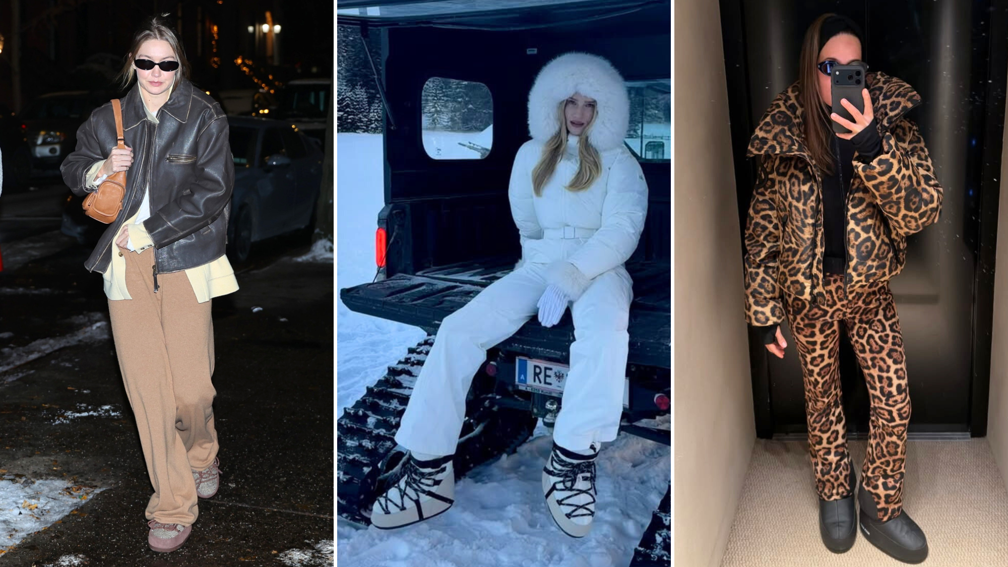 Women wearing moon boots