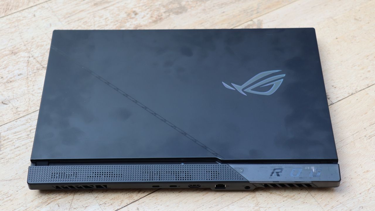 A photograph of the lid of the ASUS ROG Strix Scar 17