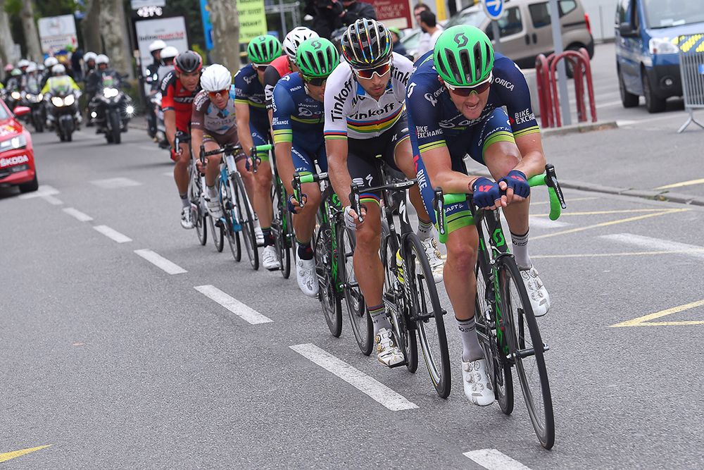 Luke Durbridge drives the stage 10 breakaway at the Tour de France.