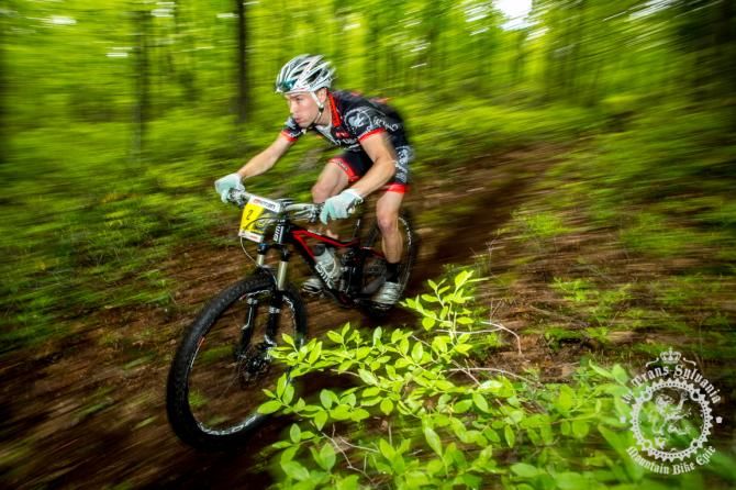 Aaron Snyder rides for the enduro competition in the first segment