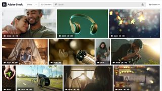 Screengrab from Adobe Stock, one of the best stock video sites, showing a variety of clips