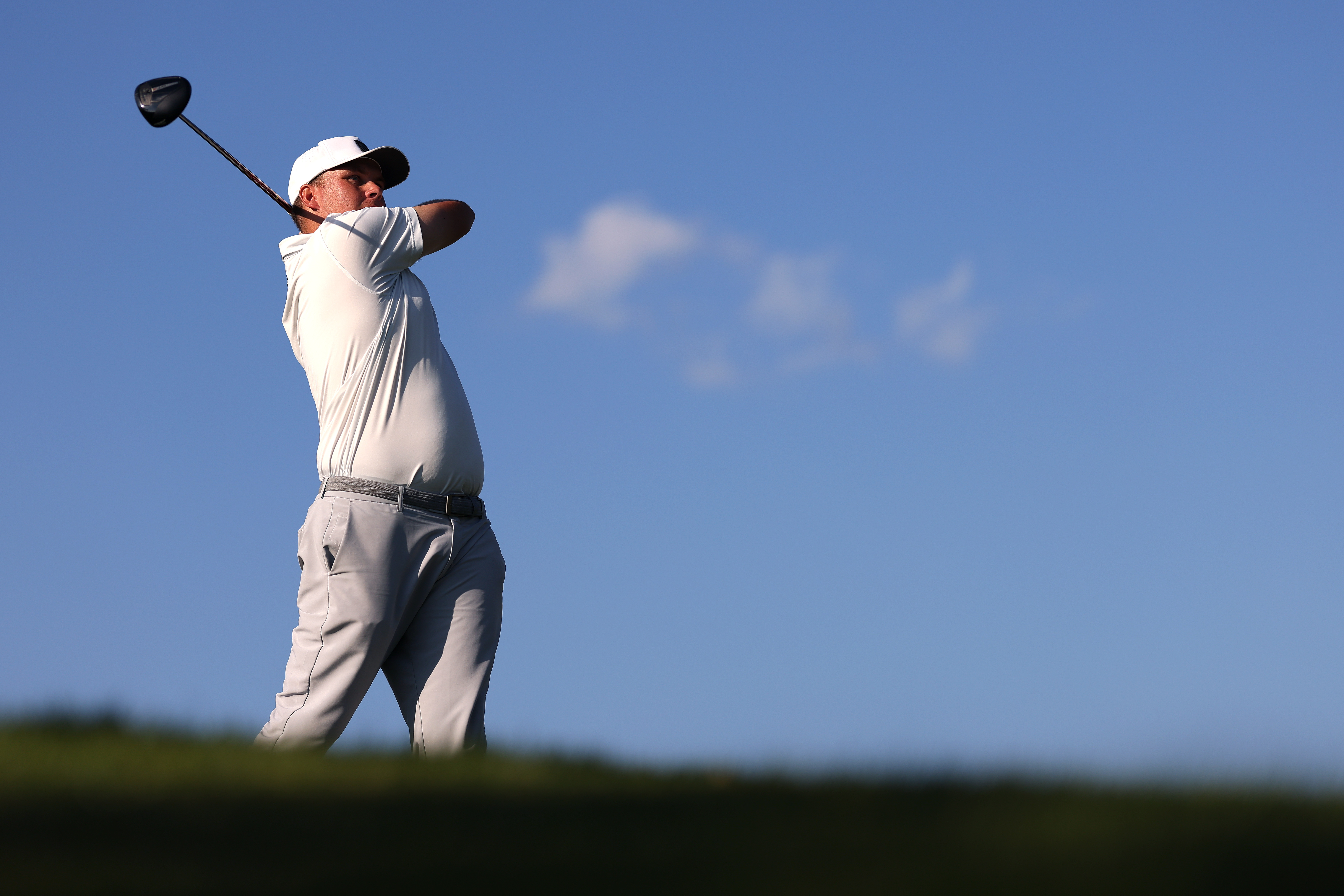 Sami Valimaki hits a driver off the tee