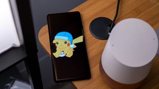 Pokemon Sleep&#039;s Pikachu in a nightcap on a Motorola Edge+ (2023)