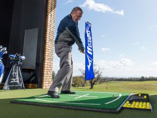 Peter Jones fires one away during his Mizuno #YourGame2016 fitting